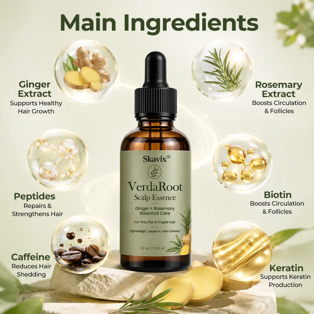 🌿 Skavix® VerdaRoot Scalp Essence – Promote Thicker, Stronger & Healthier-Looking Hair