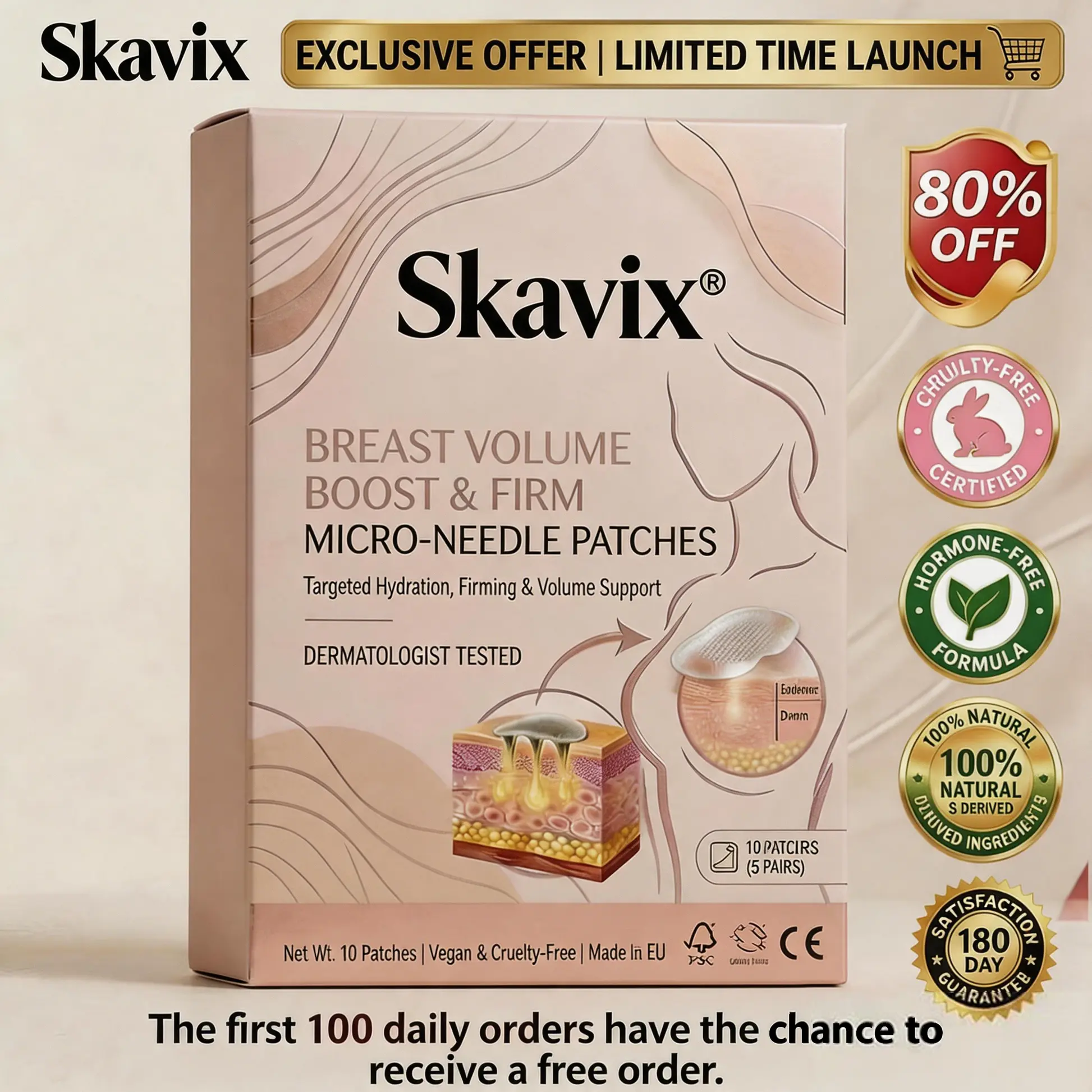 OFFICIALBRAND
🔥Limited-time 60% sale--Skavix Targeted Breast Enhancement Advanced Nano-Microneedle Patches
