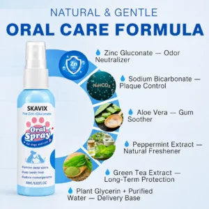 SKAVIX™ Pet Oral Spray Fresher Breath & Daily Oral Care — No Brushing Needed