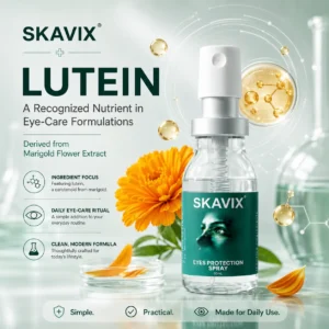 SKAVIX Eye Refresh Mist – Lutein Infused Fine Mist Spray for Daily Eye Care, Refreshing Closed-Eye Routine with Calendula & Vitamin E