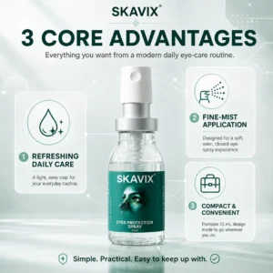 SKAVIX Eye Refresh Mist – Lutein Infused Fine Mist Spray for Daily Eye Care, Refreshing Closed-Eye Routine with Calendula & Vitamin E
