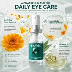 SKAVIX Eye Refresh Mist – Lutein Infused Fine Mist Spray for Daily Eye Care, Refreshing Closed-Eye Routine with Calendula & Vitamin E