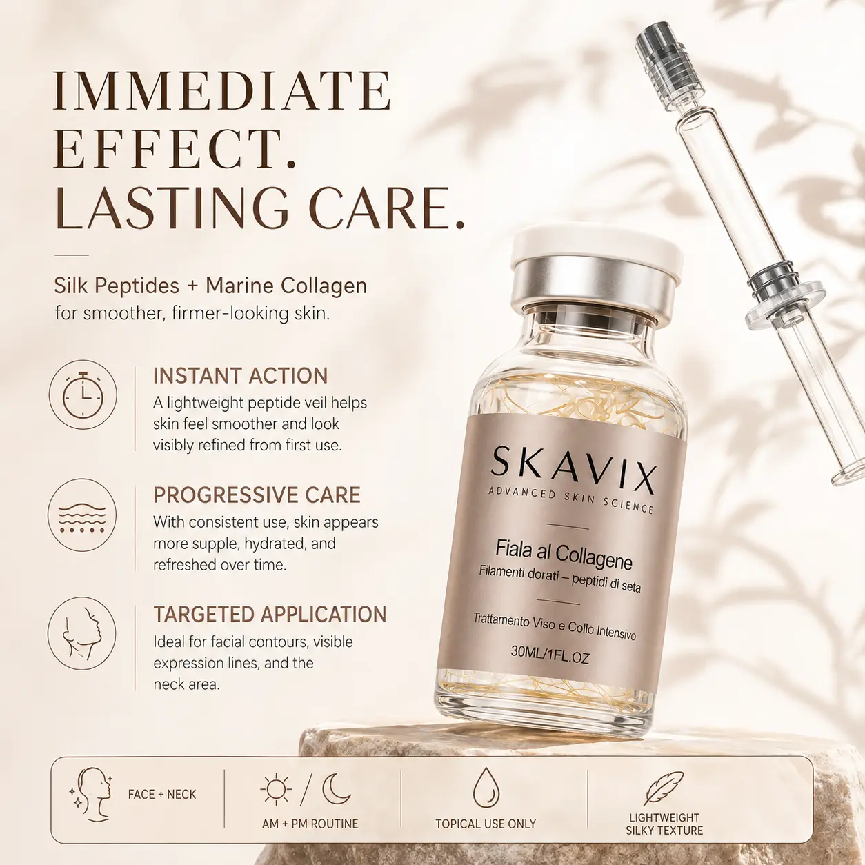 Skavix Silk Peptide Firming Serum with Marine Collagen