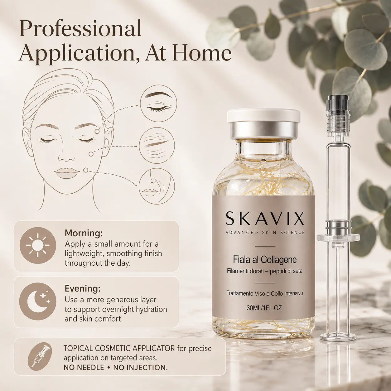 Skavix Silk Peptide Firming Serum with Marine Collagen